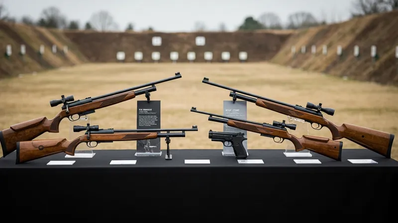Carabine à air comprimé avec lunette de tir sur table de test